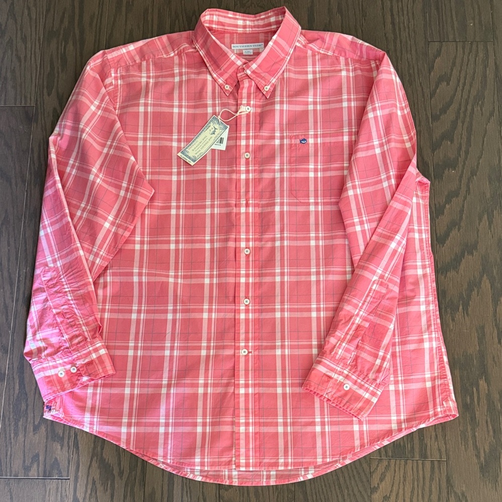 NWT Southern Tide Classic Fit Coral Beach Button Down Shirt